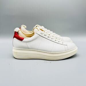 Greats Royale Shoes Womens 9 White Red Leather Low Top Sneakers Casual Trainers